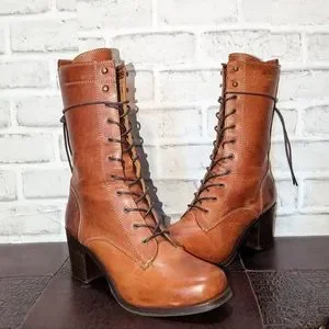 Frye Shoes Frye Kendall Brown Lace Up Combat Boot Size